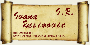 Ivana Rusimović vizit kartica
